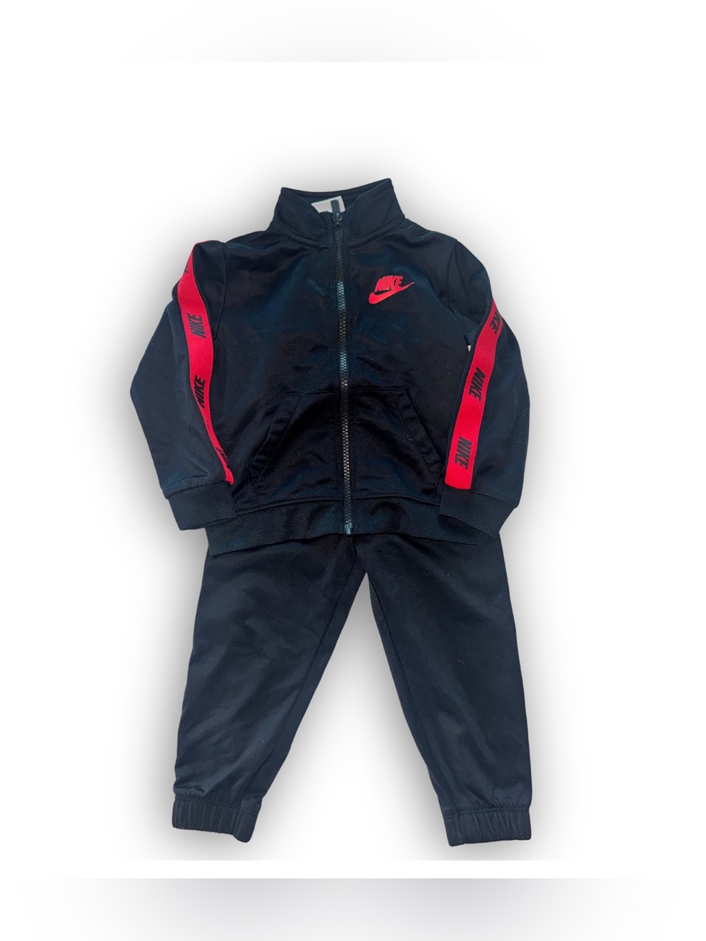 Nike Black Jacket with Red Logo Accent